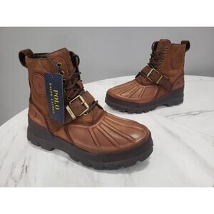 POLO RALPH LAUREN Mens Oslo High‎ Waterproof Leather & Suede Boot Brown Size 7.5